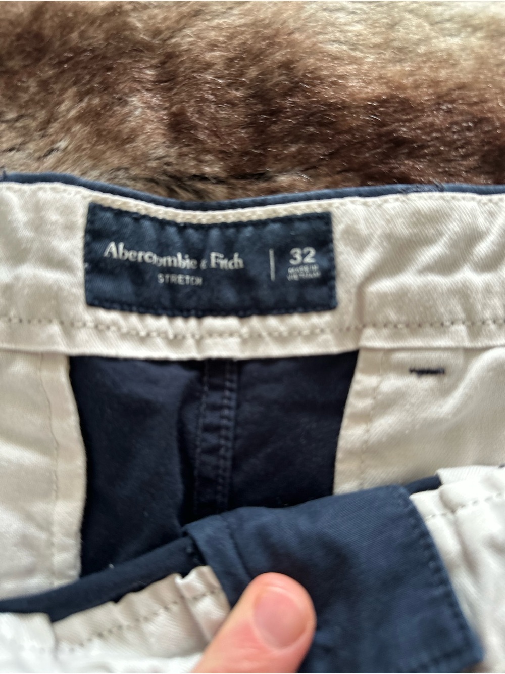 Abercrombie & Fitch Navy Chino Shorts - Picture 3 of 7